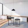Ensemble de 2 tables basses rondes empilables en fer forgé noir Daram Vente