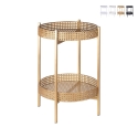 Table pliante en fer à 2 étagères cannage de Vienne Murea Promotion