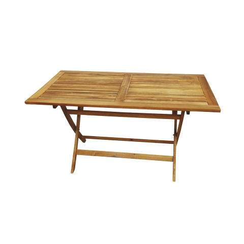 Tavolo da giardino in legno 80x140cm pieghevole foro ombrellone Bali Promozione