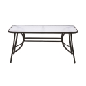 Tavolo da esterno rettangolare 90x150cm con piano in vetro Oshra Vendita