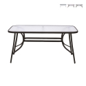 Tavolo da esterno rettangolare 90x150cm con piano in vetro Oshra Promozione