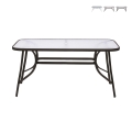 Tavolo da esterno rettangolare 90x150cm con piano in vetro Oshra Promozione