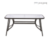 Tavolo da esterno rettangolare 90x150cm con piano in vetro Oshra Promozione