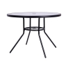 Tavolo rotondo da esterno 100cm con piano in vetro bianco Lorea Stock
