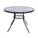 Tavolo rotondo da esterno 100cm con piano in vetro bianco Lorea Scelta