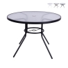 Tavolo rotondo da esterno 100cm con piano in vetro bianco Lorea Promozione