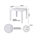Table de jardin carré en plastique effet rotin 80x80 cm Varnu 