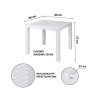 Table de jardin carré en plastique effet rotin 80x80 cm Varnu 