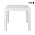 Table de jardin carré en plastique effet rotin 80x80 cm Varnu Promotion