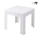 Table basse d'extérieur 43x43 cm en plastique effet rotin Zhorek Promotion