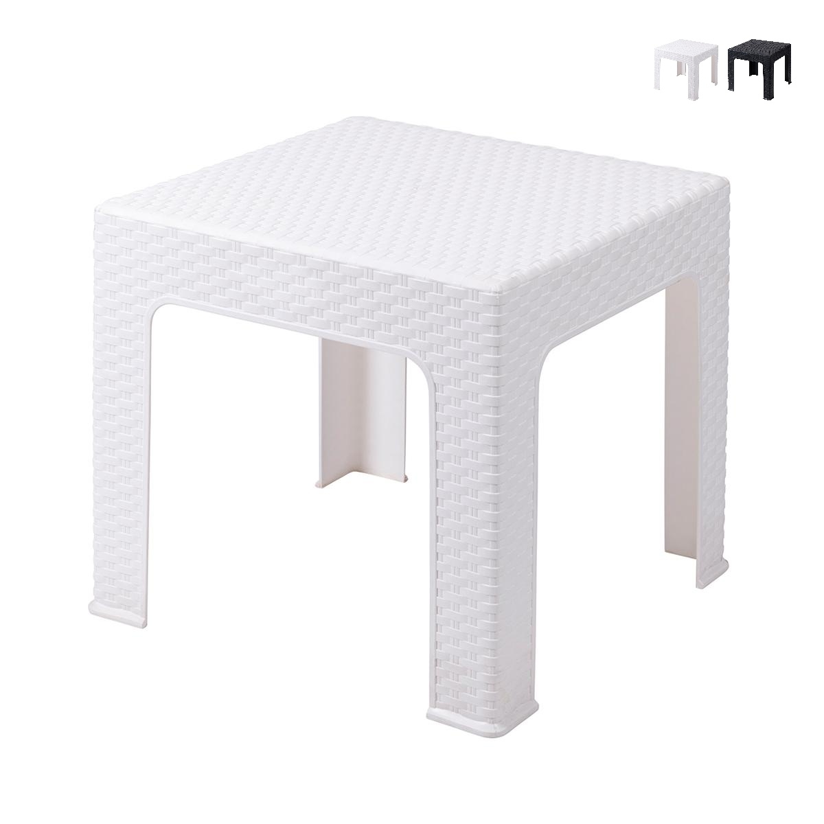 Table basse d'extérieur 43x43 cm en plastique effet rotin Zhorek Promotion Table basse d'extérieur 43x43 cm en plastique effet rotin Zhorek Promotion