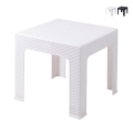 Table basse d'extérieur 43x43 cm en plastique effet rotin Zhorek Promotion