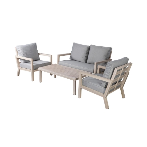 Gartenmöbel-Set Ibiza: Sofa, Tisch und 2 Sessel mit Kissen Aktion