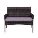 Salotto da giardino in rattan divano 2 poltrone tavolino piano vetro Rodi Offerta