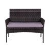 Salotto da giardino in rattan divano 2 poltrone tavolino piano vetro Rodi Offerta