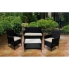 Salon de jardin en rotin canapé 2 fauteuils table plateau en verre Rodi Choix