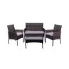 Salon de jardin en rotin canapé 2 fauteuils table plateau en verre Rodi Promotion