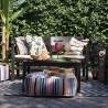 Salon de jardin extérieur canapé 2 fauteuils table basse effet bois Fij Dimensions