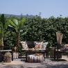 Salotto da giardino esterno divano 2 poltrone tavolino effetto legno Fij Vendita