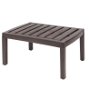 Salon de jardin extérieur canapé 2 fauteuils table basse effet bois Fij 