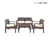 Salon de jardin extérieur canapé 2 fauteuils table basse effet bois Fij Promotion