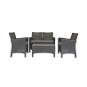 Salotto da giardino divano 2 posti poltrone tavolino effetto rattan Malaga Sconti