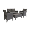 Salon de jardin canapé 2 places fauteuils table basse effet rattan Malaga Catalogue