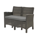 Salon de jardin canapé 2 places fauteuils table basse effet rattan Malaga Caractéristiques