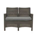 Salon de jardin canapé 2 places fauteuils table basse effet rattan Malaga Dimensions