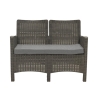Salon de jardin canapé 2 places fauteuils table basse effet rattan Malaga Dimensions