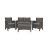 Salotto da giardino divano 2 posti poltrone tavolino effetto rattan Malaga Costo
