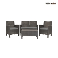 Salon de jardin canapé 2 places fauteuils table basse effet rattan Malaga Promotion