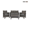 Salon de jardin canapé 2 places fauteuils table basse effet rattan Malaga Promotion