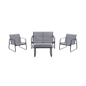 Salon de jardin 4 places avec table basse plateau en verre Saint Tropez Promotion