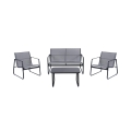 Salon de jardin 4 places avec table basse plateau en verre Saint Tropez Promotion