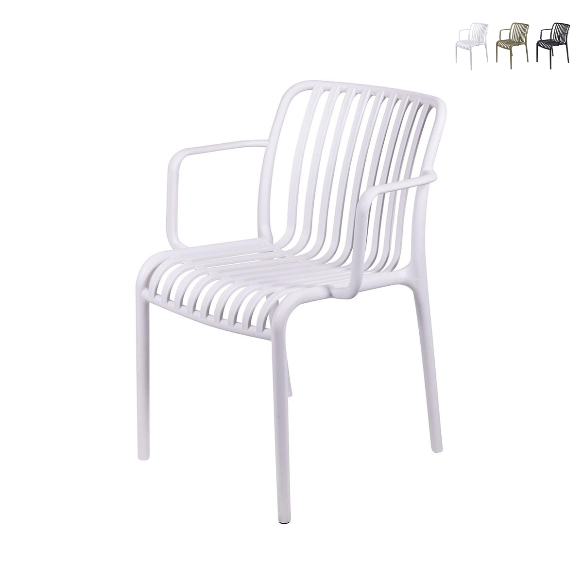 Sedia da esterno con braccioli design moderno impilabile Lamua Saldi Sedia da esterno con braccioli design moderno impilabile Lamua Saldi