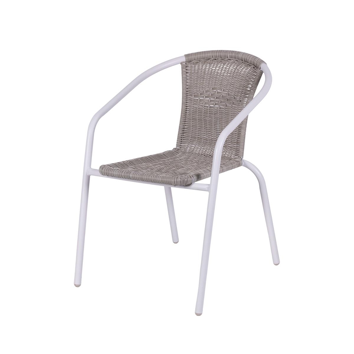 Sedia da esterno intrecciata con braccioli struttura in acciaio Tosai Promozione Sedia da esterno intrecciata con braccioli struttura in acciaio Tosai Promozione