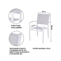 Chaise de jardin d'extérieur en aluminium avec accoudoirs Tropea 