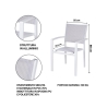 Chaise de jardin d'extérieur en aluminium avec accoudoirs Tropea 