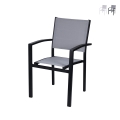 Chaise de jardin d'extérieur en aluminium avec accoudoirs Tropea Promotion