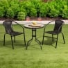 Schwarzer Bravik Gartenstuhl für draußen mit Armlehnen, geflochten Verkauf