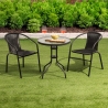 Sedia da esterno giardino con braccioli intrecciata nero Bravik Vendita