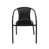 Chaise de jardin extérieure avec accoudoirs tressée noire Bravik Offre