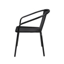 Chaise de jardin extérieure avec accoudoirs tressée noire Bravik Remises
