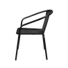 Chaise de jardin extérieure avec accoudoirs tressée noire Bravik Remises