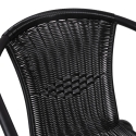 Sedia da esterno giardino con braccioli intrecciata nero Bravik Sconti