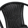 Sedia da esterno giardino con braccioli intrecciata nero Bravik Sconti