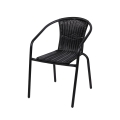Sedia da esterno giardino con braccioli intrecciata nero Bravik Promozione
