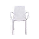 Chaise de jardin en polypropylène effet rotin avec accoudoirs Paros Réductions