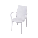 Sedia giardino in polipropilene effetto rattan con braccioli Paros Stock